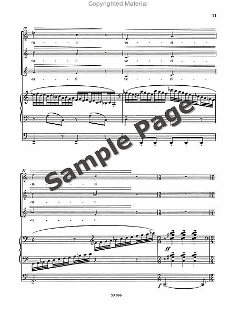 Verbum Caro Factun Est Femalechoir(ssa) Or 3 Solo Parts And Organ SSA scores gallery preview page 12
