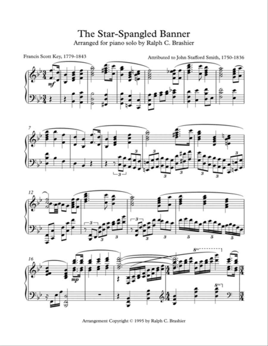 The Star-Spangled Banner (a concert arrangement for solo piano) Small Ensemble scores gallery preview page 2
