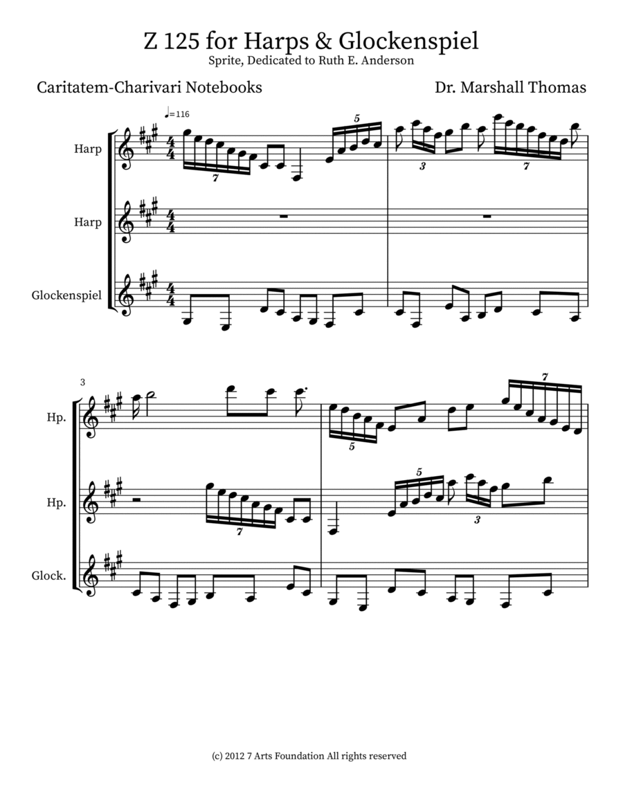Z 125 for Harps & Glockenspiel Glockenspiel scores gallery preview page 1