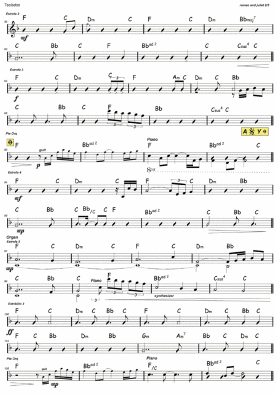 Romeo And Juliet Romeo And Juliet Easy Piano scores gallery preview page 2
