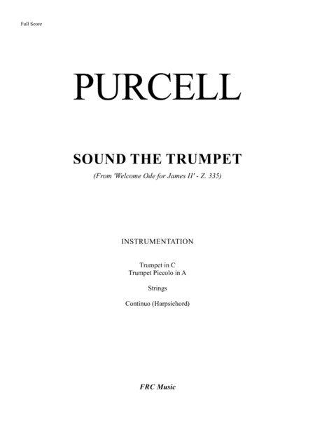 Sound the Trumpet (From 'Welcome Ode for James II' - Z. 335) image number null