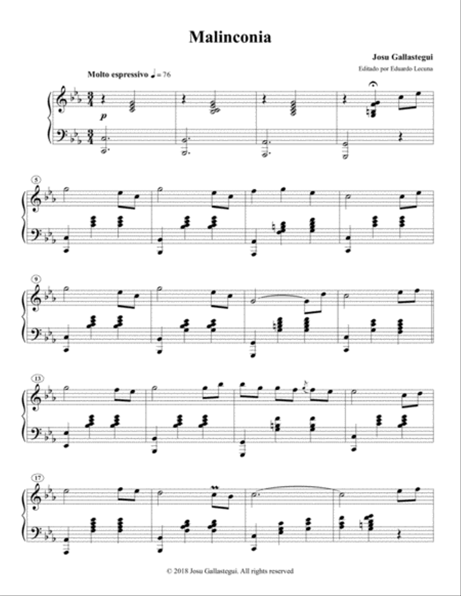 Malinconia Piano Solo scores gallery preview page 2