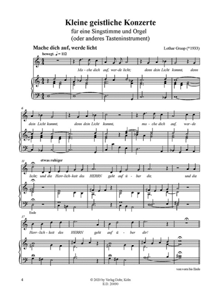 Kleine geistliche Konzerte für Singstimme und Orgel (Tasteninstrument)