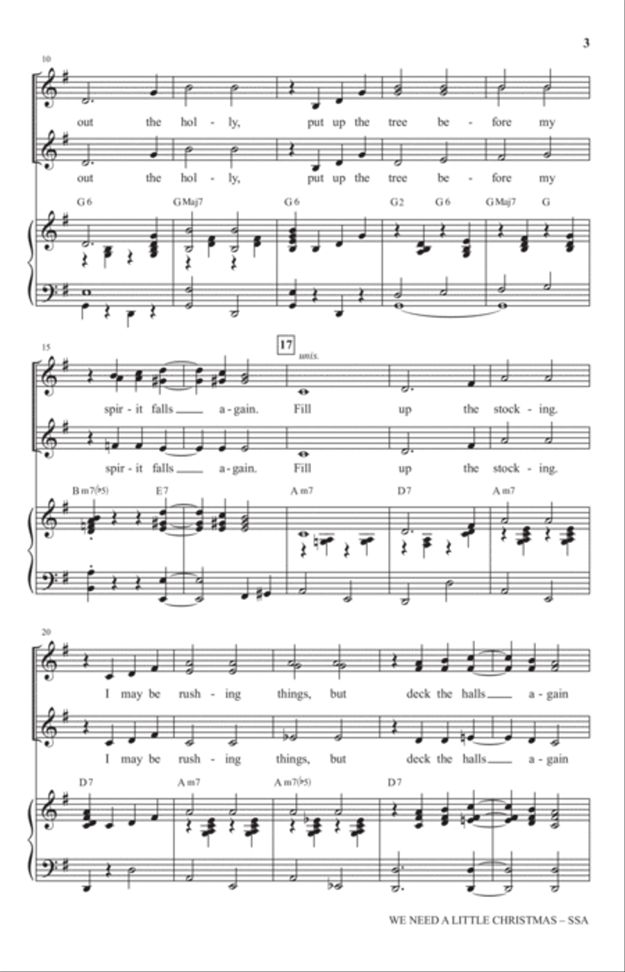 We Need A Little Christmas (from Mame) (arr. Mark Hayes) SSA scores gallery preview page 2