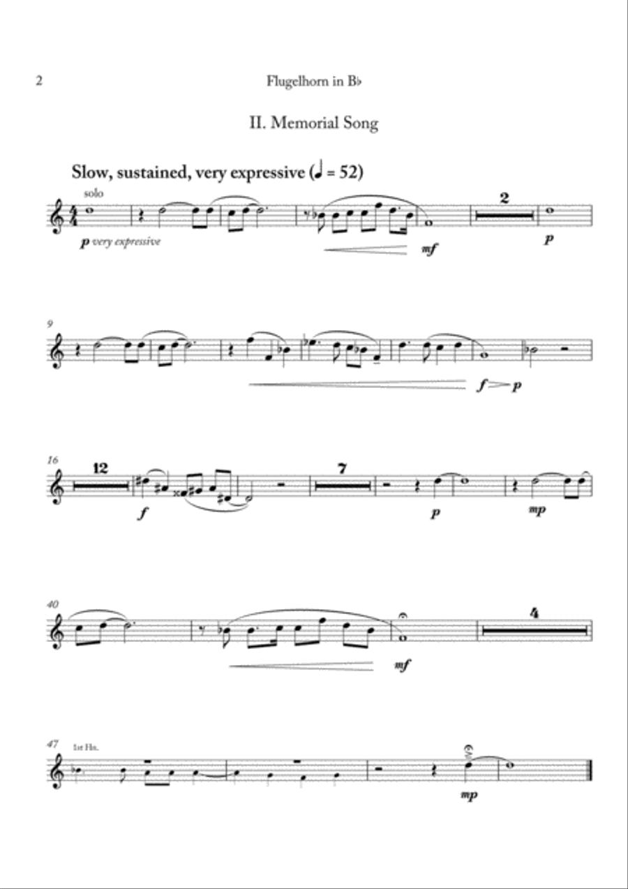 Carson Cooman: Pittsburgh Rhapsody (2008) for brass band, flugelhorn part Brass Band scores gallery preview page 2