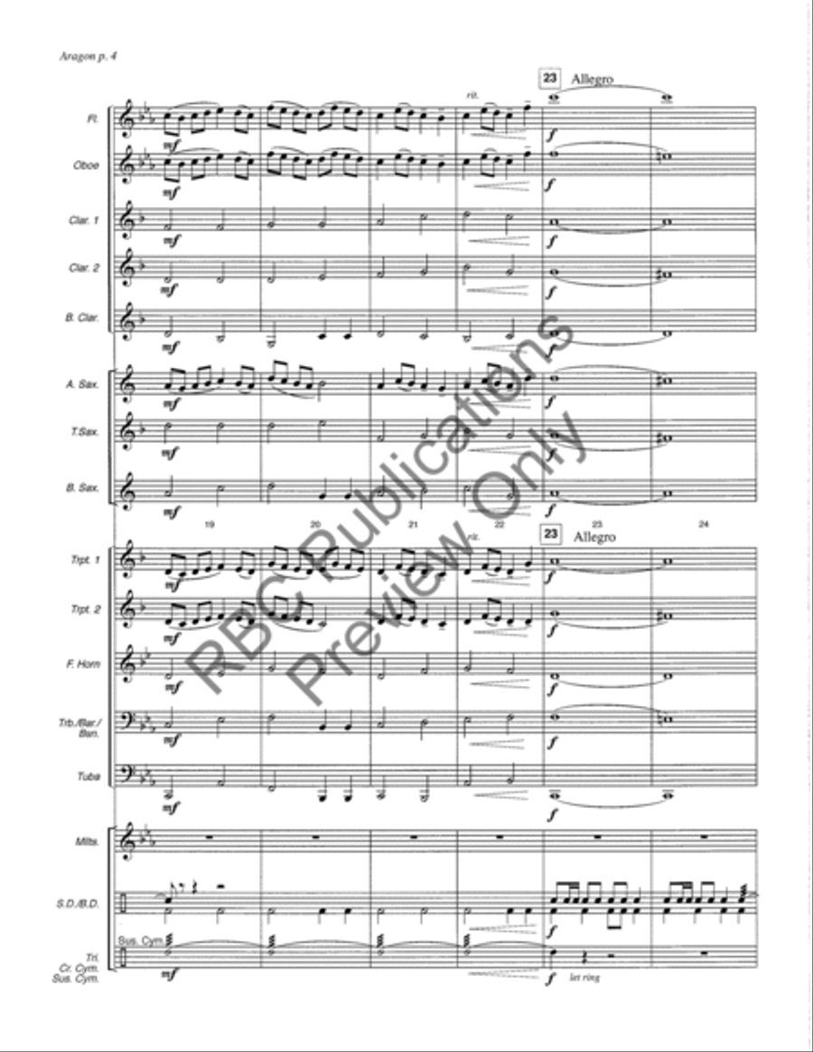 Aragon Concert Band scores gallery preview page 7