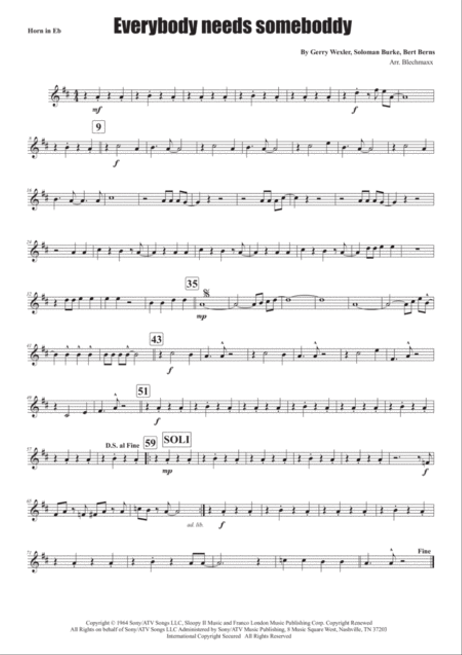 Everybody Needs Somebody To Love Brass Ensemble scores gallery preview page 4