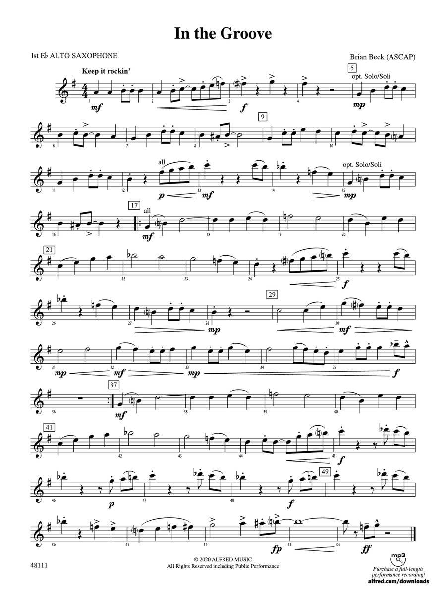 In the Groove: E-flat Alto Saxophone