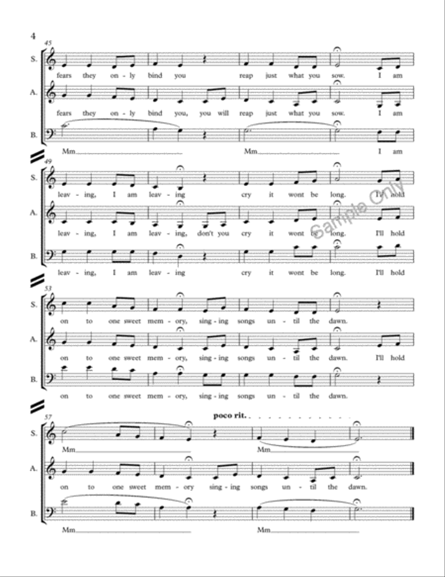 I Am Leaving SSA scores gallery preview page 5