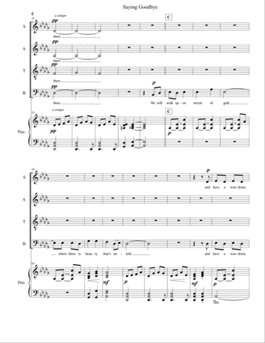 Saying Goodbye Saying Goodbye 4-Part scores gallery preview page 4