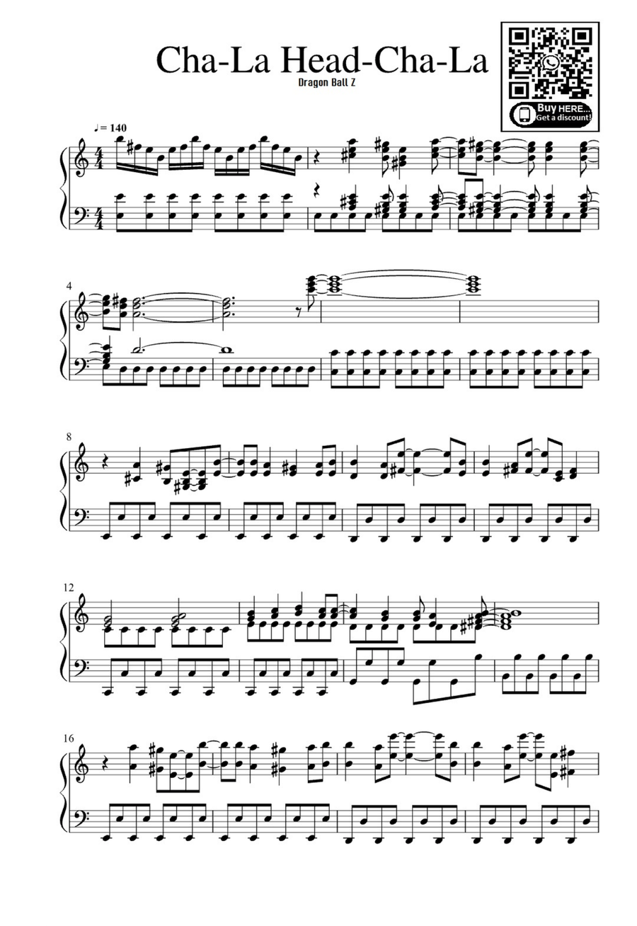 Dragon Ball Easy Piano scores gallery preview page 1