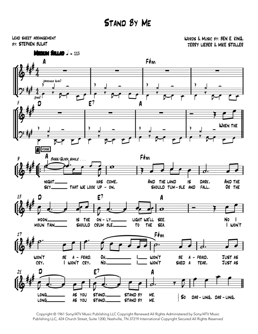 Stand By Me Piano, Vocal, Guitar scores gallery preview page 1