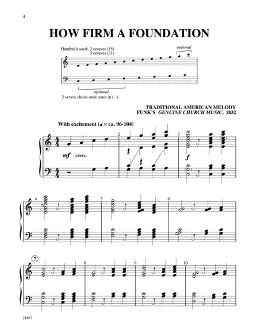 5 Hymns for Beginning Ringers Handbell Choir scores gallery preview page 2