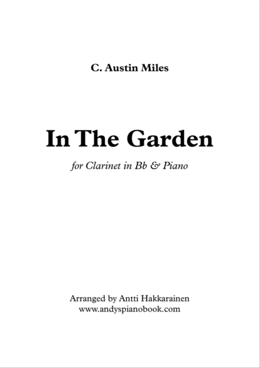 Book cover for In The Garden - Clarinet & Piano