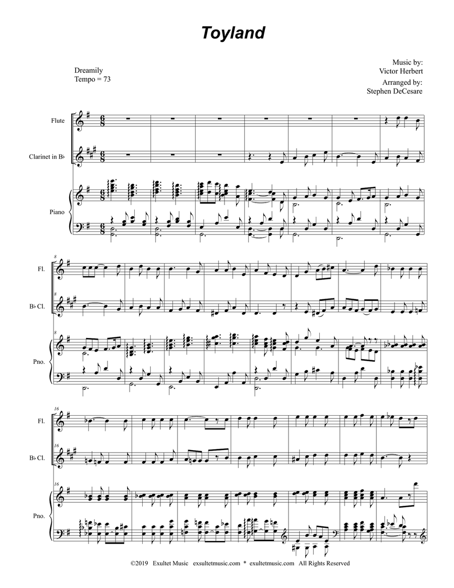 Toyland (Duet for Flute and Bb-Clarinet) Woodwind Duet scores gallery preview page 1