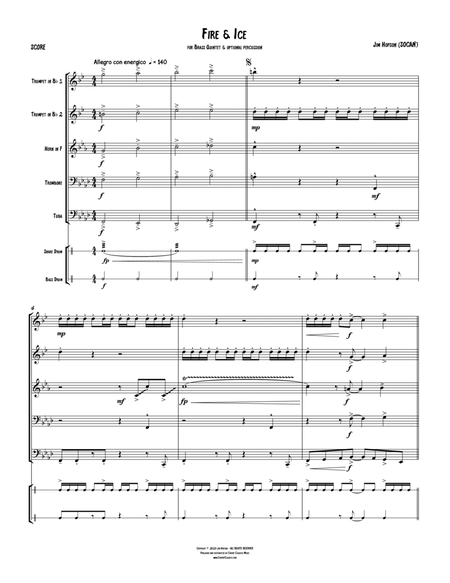 Fire and Ice for Brass Quintet and optional Percussion image number null