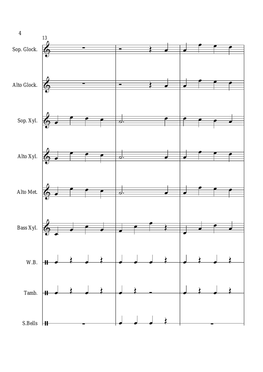 Jingle Bells - For Orff Ensemble Percussion Ensemble scores gallery preview page 4