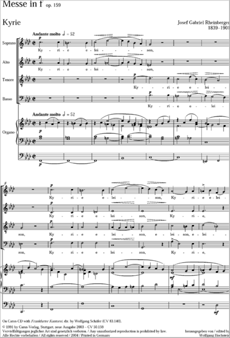 Mass in F Minor (Missa in f) 4-Part scores gallery preview page 30