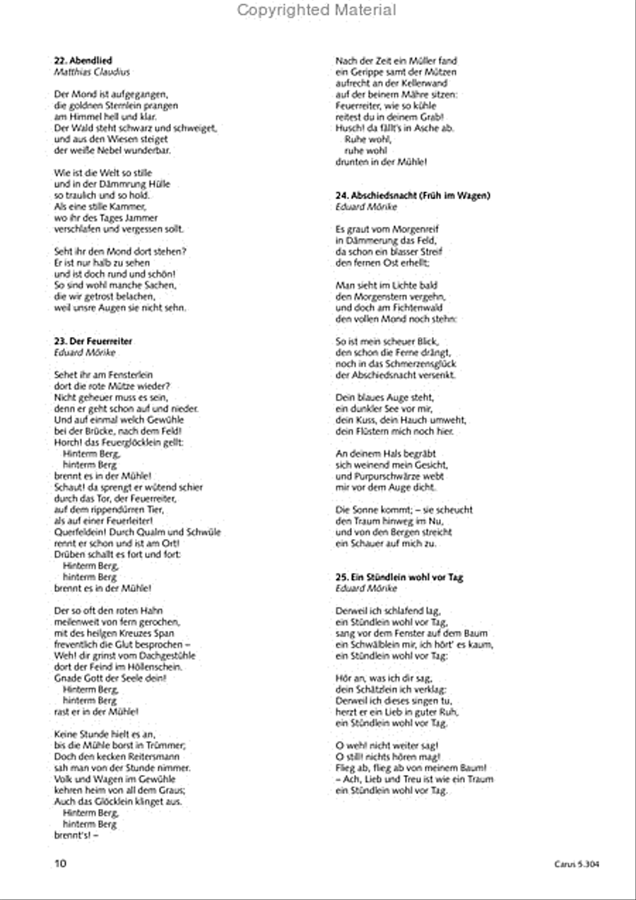 Schindler: Rosenzeit. Ein Liederzyklus uber die Liebe. Chansons fur Singstimme und Klavier Piano scores gallery preview page 11