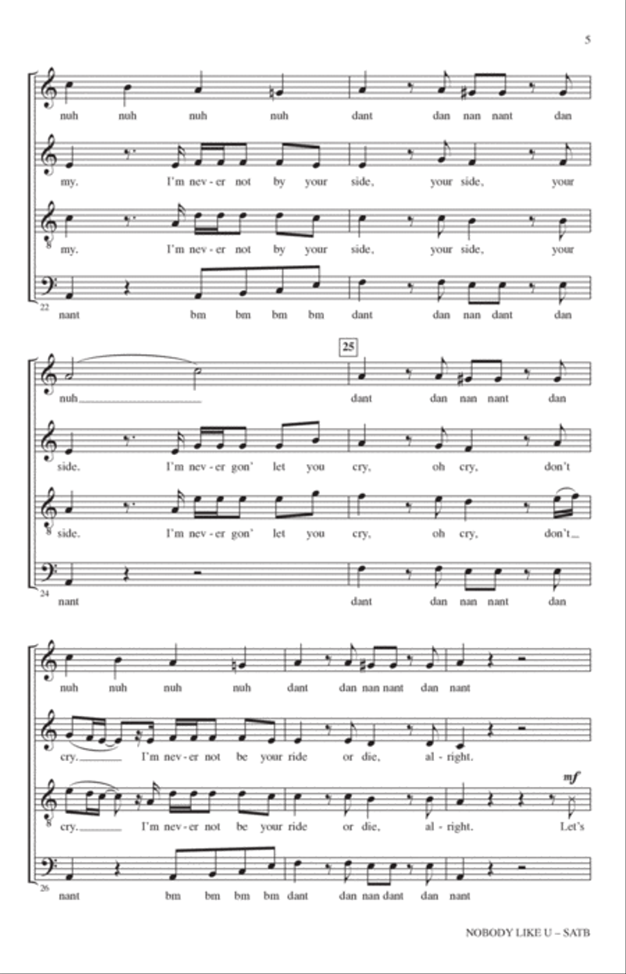 Nobody Like U (from Turning Red) (arr. Deke Sharon) 4-Part scores gallery preview page 4