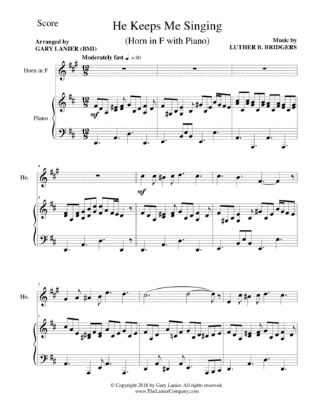 3 GOSPEL HYMN FAVORITES(For Horn in F & Piano with Score/Parts) image number null