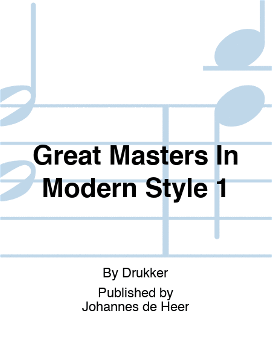 Great Masters In Modern Style 1 Organ scores gallery preview page 1