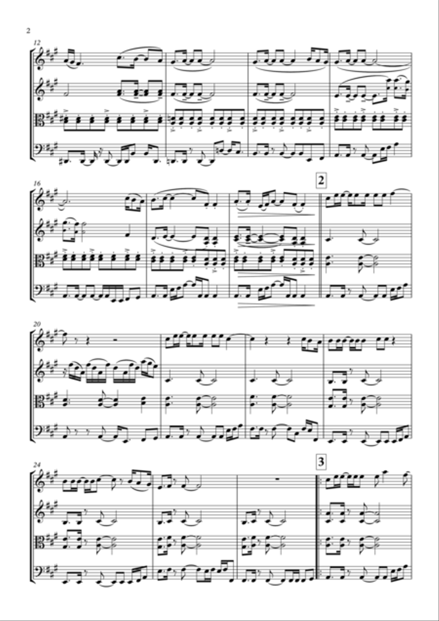 Dancing Queen String Quartet scores gallery preview page 3