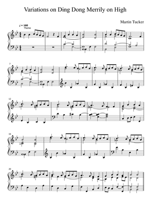 Ding Dong Merrily on High: 9 variations for piano