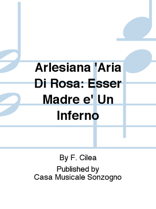 Book cover for Arlesiana 'Aria Di Rosa: Esser Madre e' Un Inferno