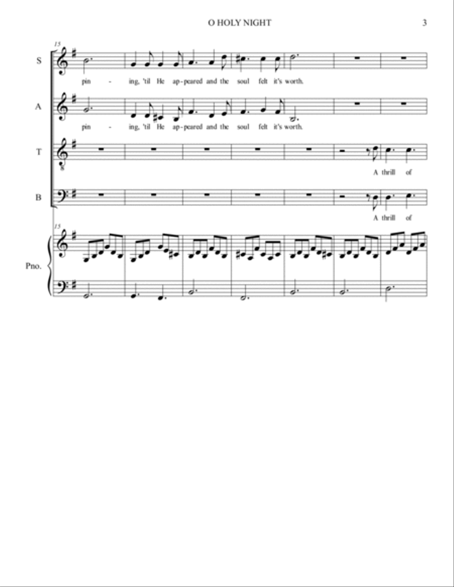 O Holy Night 4-Part scores gallery preview page 3