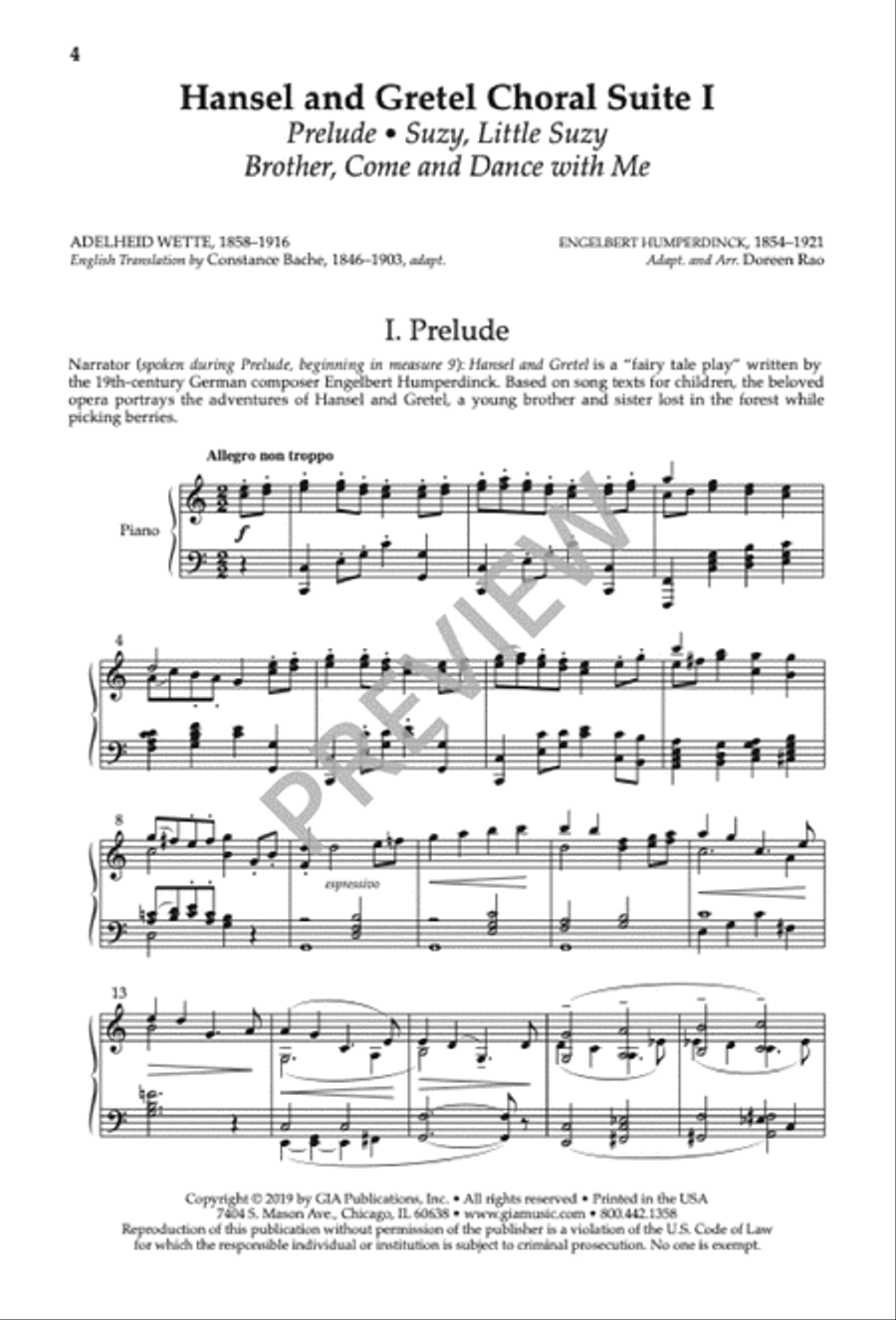 Hansel and Gretel Choral Suite I SA scores gallery preview page 5
