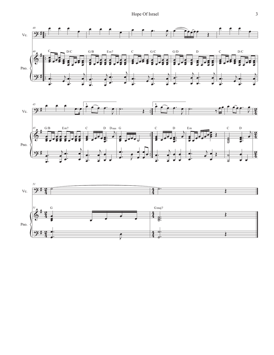 Hope Of Israel Piano scores gallery preview page 3