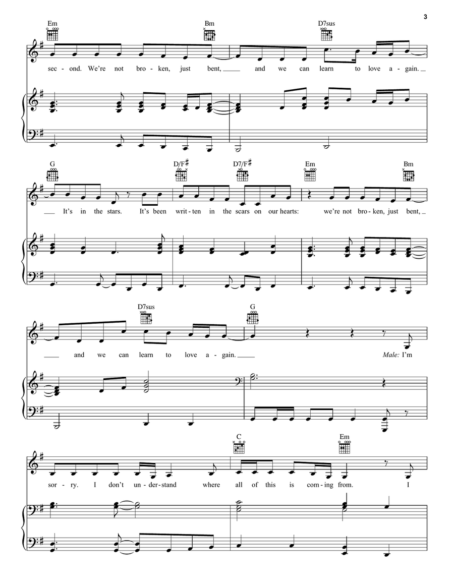 Just Give Me A Reason (feat. Nate Ruess) Piano, Vocal scores gallery preview page 3