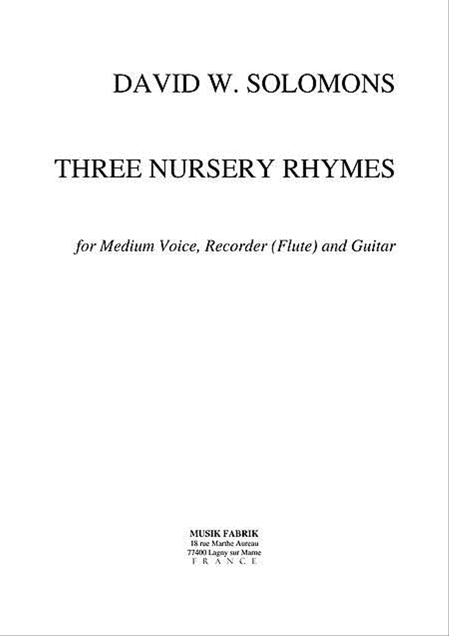 Three Nusery Rhymes Three Nusery Rhymes Flute scores gallery preview page 1
