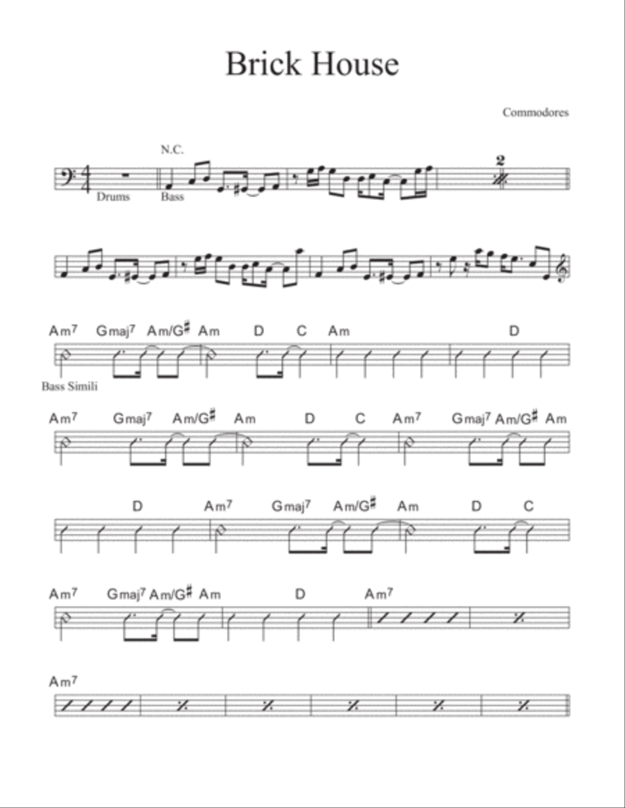 Brick House Piano, Vocal, Guitar scores gallery preview page 1