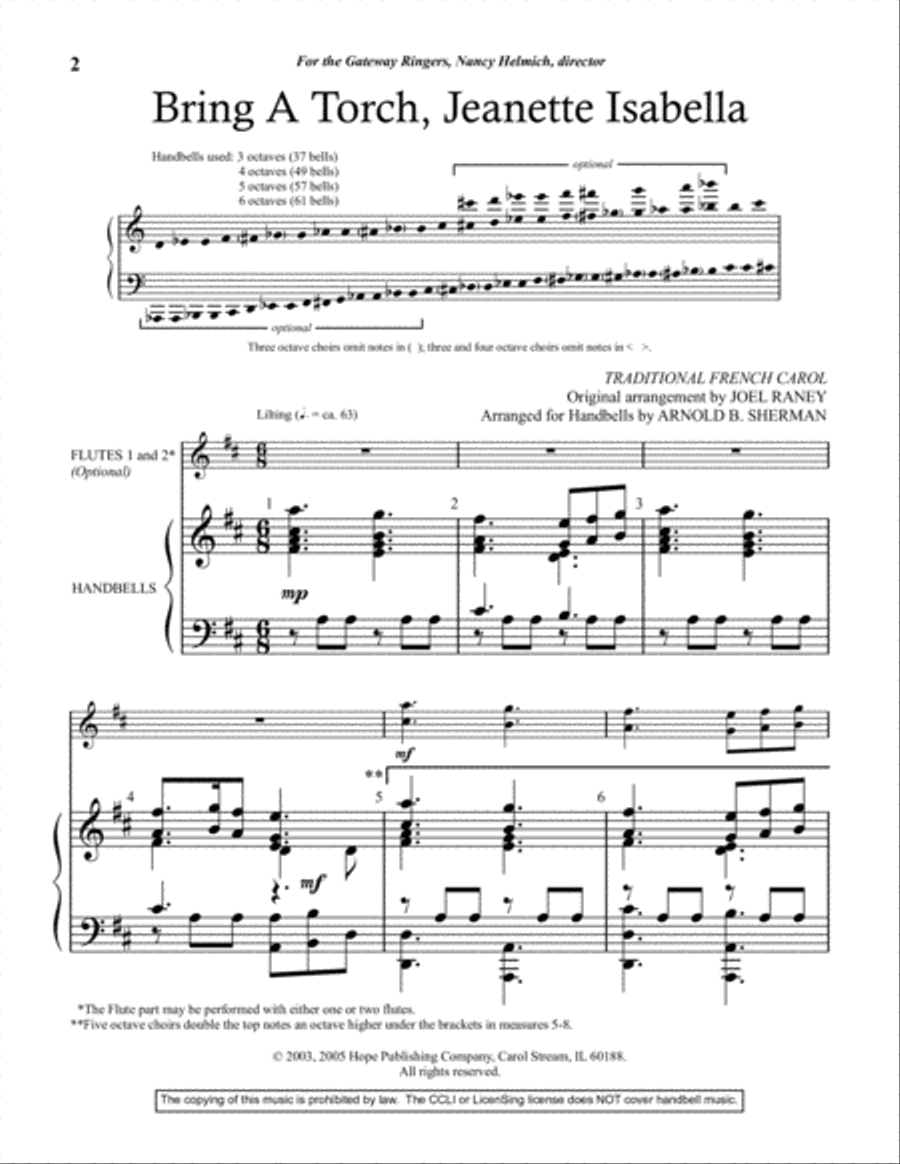 Bring a Torch, Jeanette Isabella 5-Octaves scores gallery preview page 13