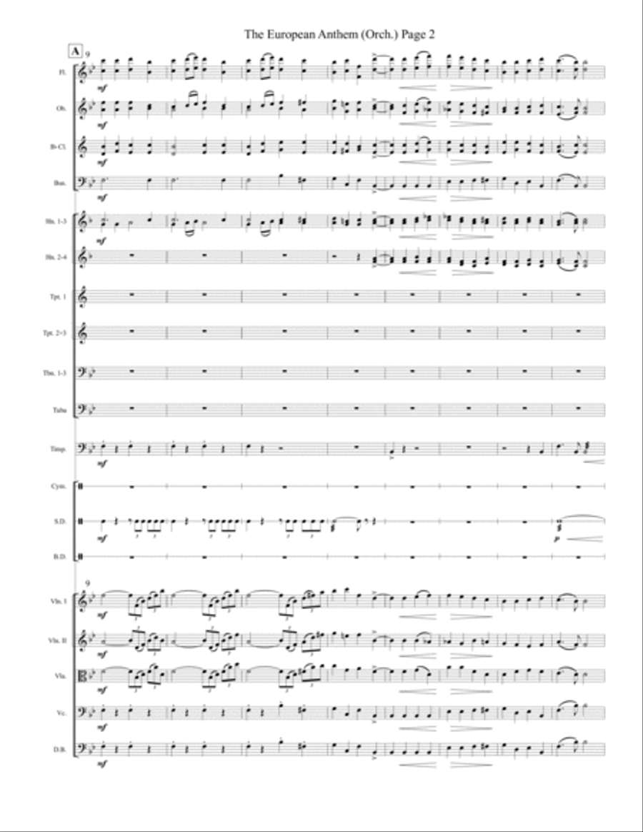 The European Anthem (Full Orchestra) Full Orchestra scores gallery preview page 3