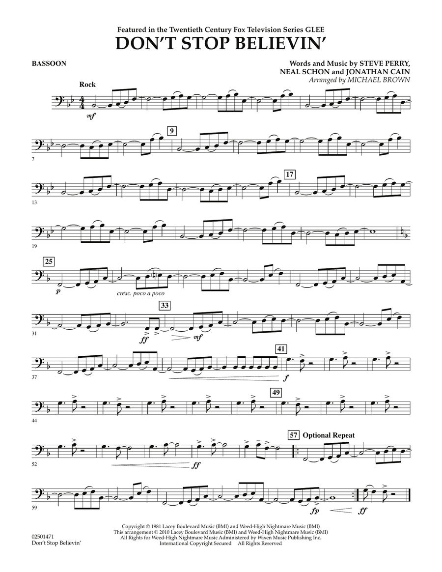 Don't Stop Believin' - Bassoon