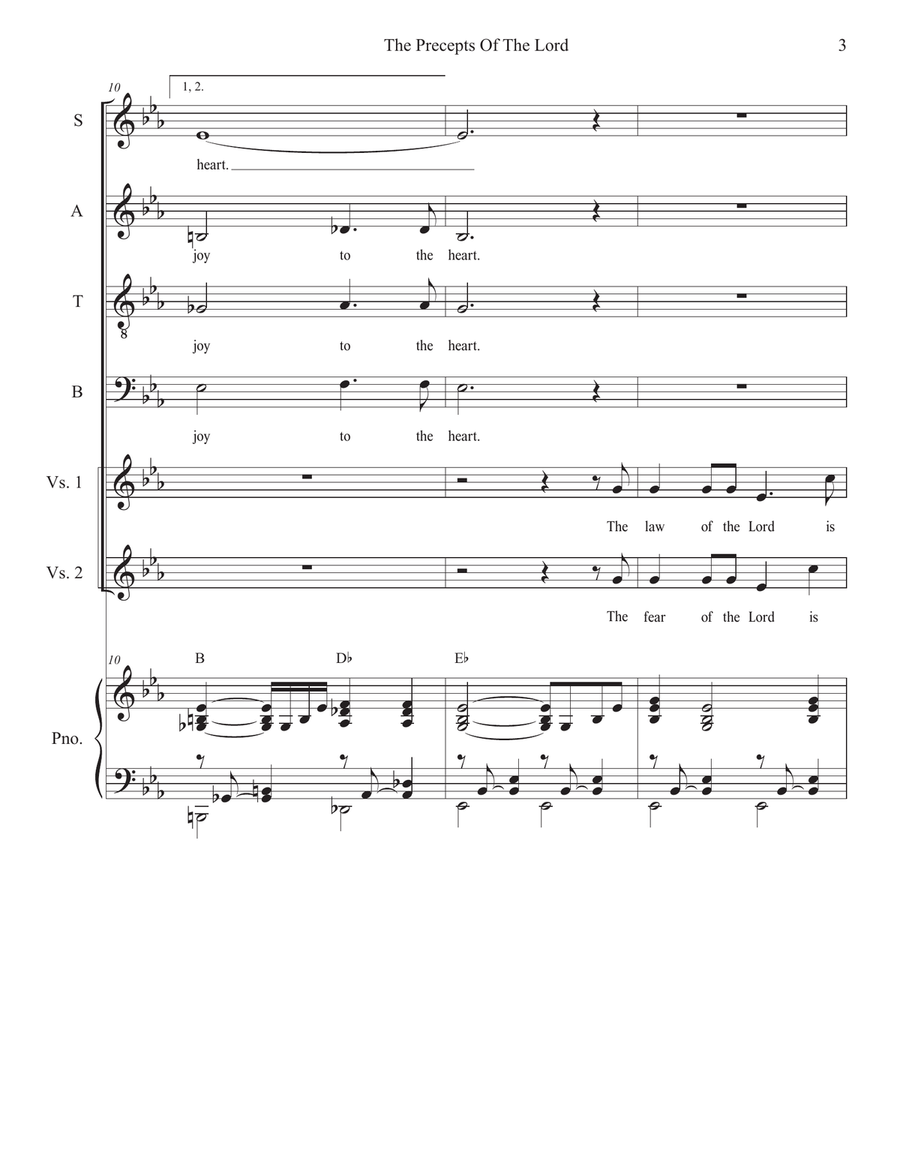 The Precepts Of The Lord (Vocal Quartet - (SATB) 4-Part scores gallery preview page 3