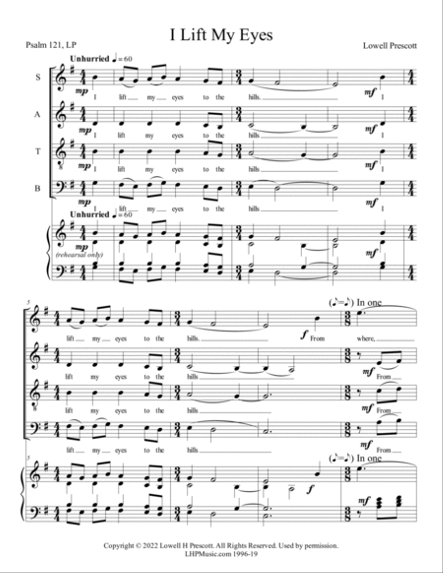 I Lift My Eyes (Psalm 121) 4-Part scores gallery preview page 2