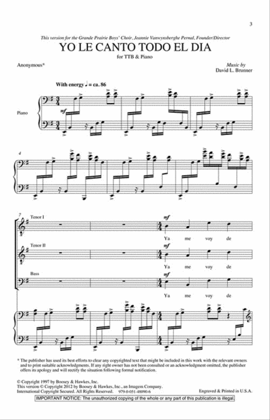 Yo le Canto Todo el Dia TTB scores gallery preview page 2
