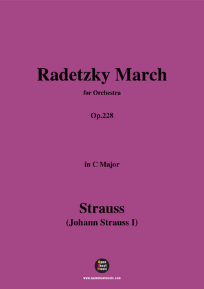 Book cover for Johann Strauss I-Radetzky March,Op.228,in C Major,for Orchestra