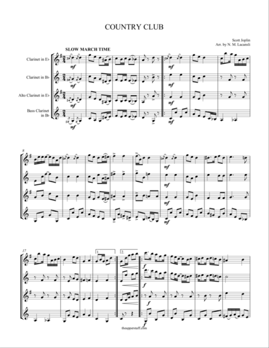 Country Club Woodwind Quartet scores gallery preview page 1