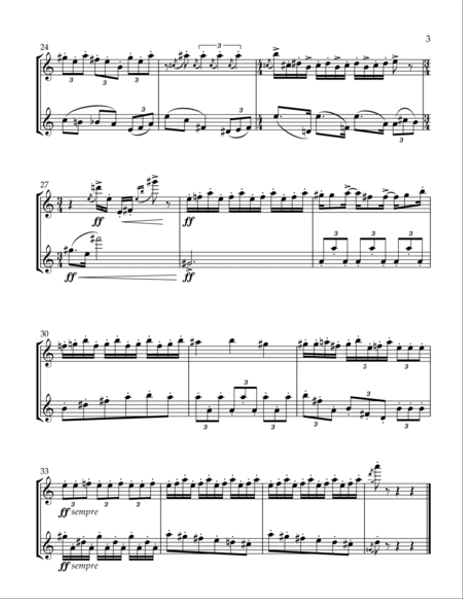 Allegro for Two Flutes Flute Duet scores gallery preview page 3