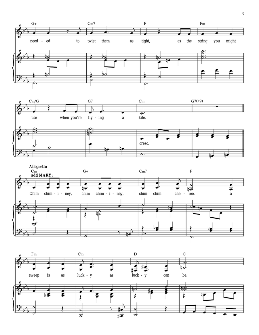 Chim Chim Cher-ee (from Mary Poppins: The Musical) Voice scores gallery preview page 3