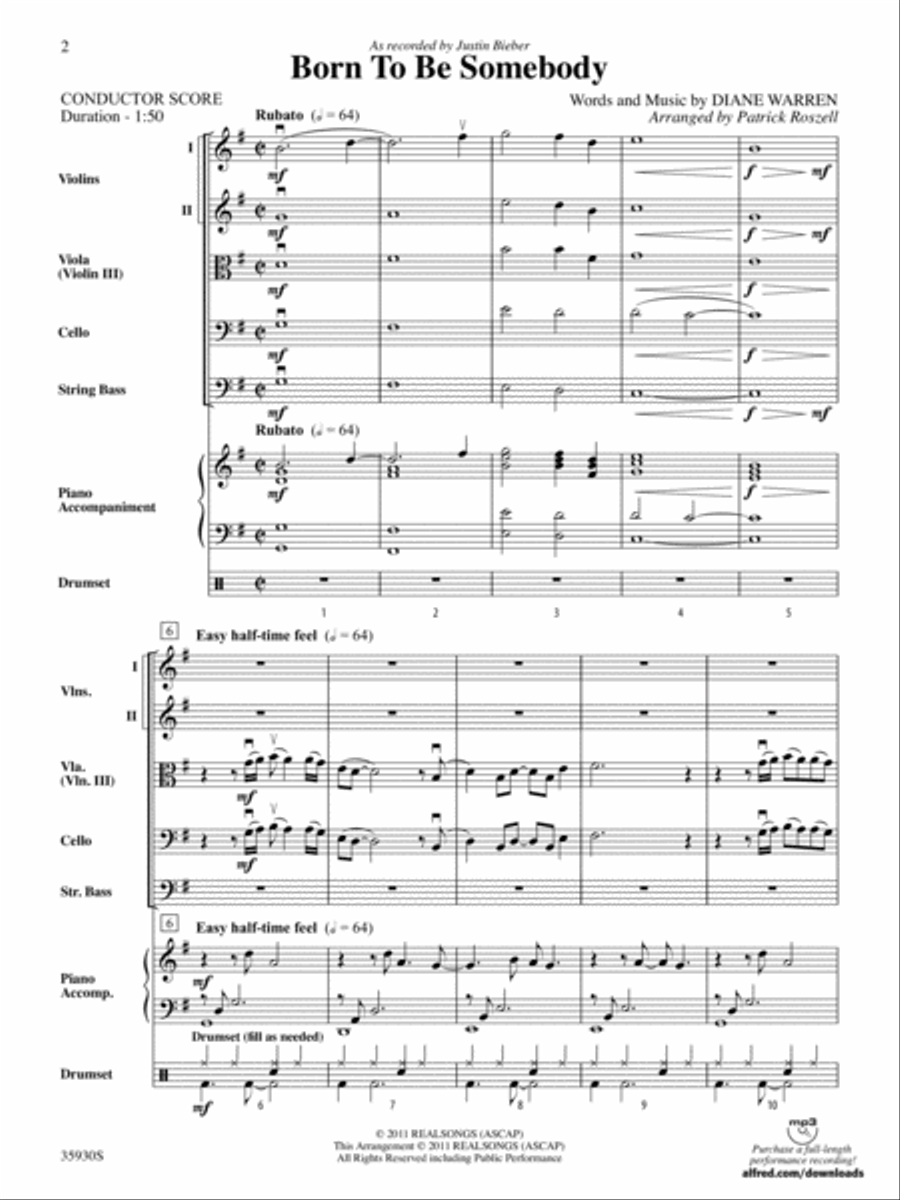 Born to Be Somebody: Score String Orchestra scores gallery preview page 2