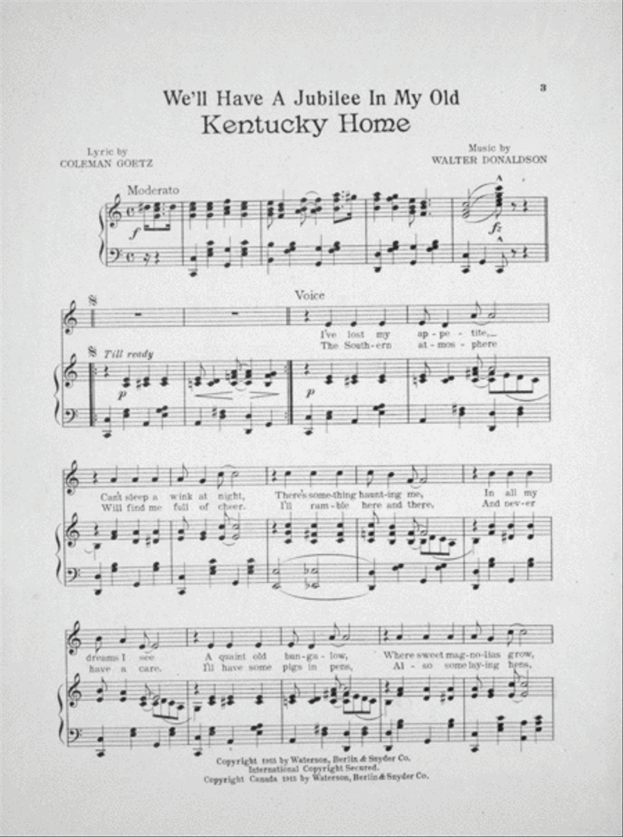 We'll Have a Jubilee in My Old Kentucky Home Voice scores gallery preview page 2
