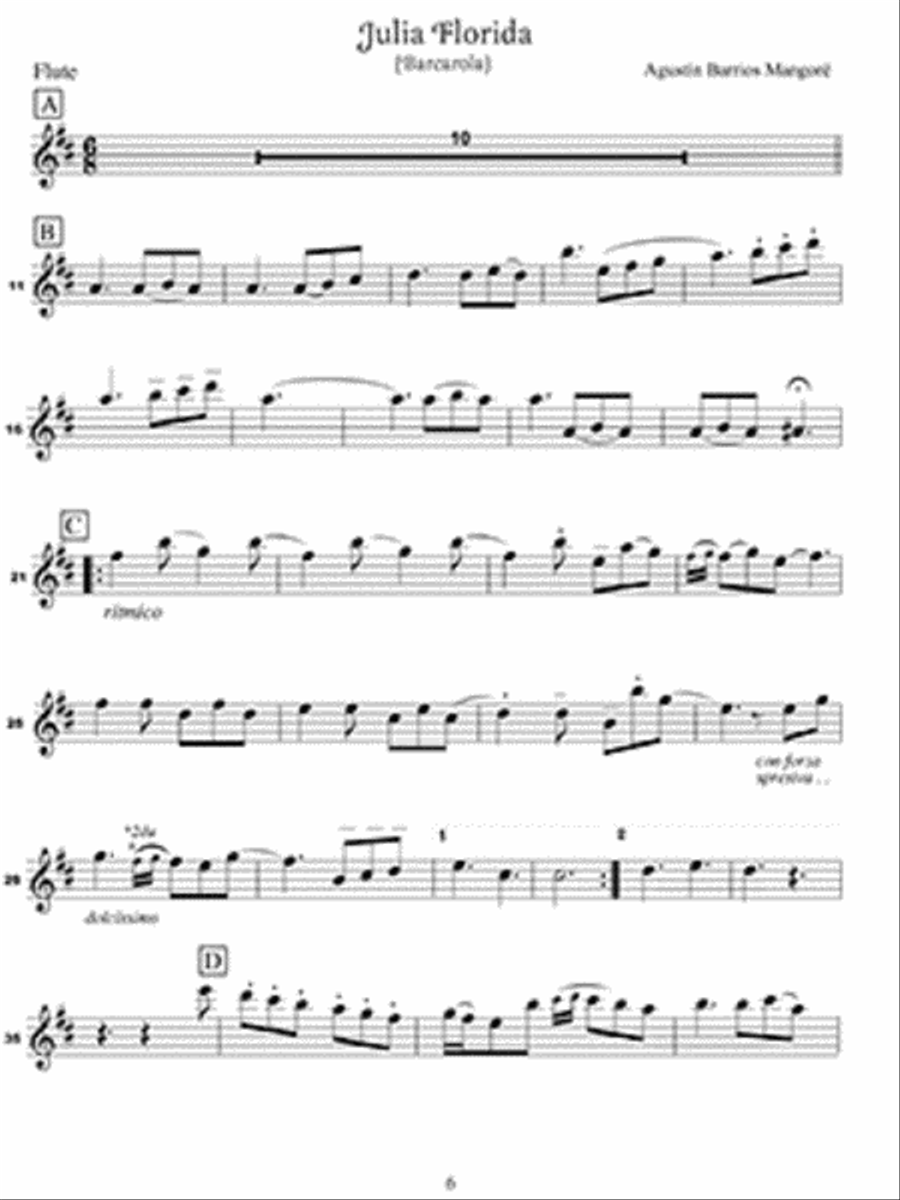 Barrios for Flute and Guitar Flute scores gallery preview page 4