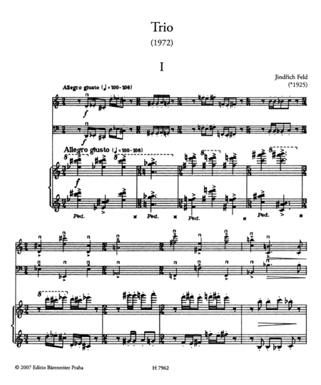 Trio für Violine (Flöte), Violoncello und Klavier by Jindrich Feld Flute - Sheet Music