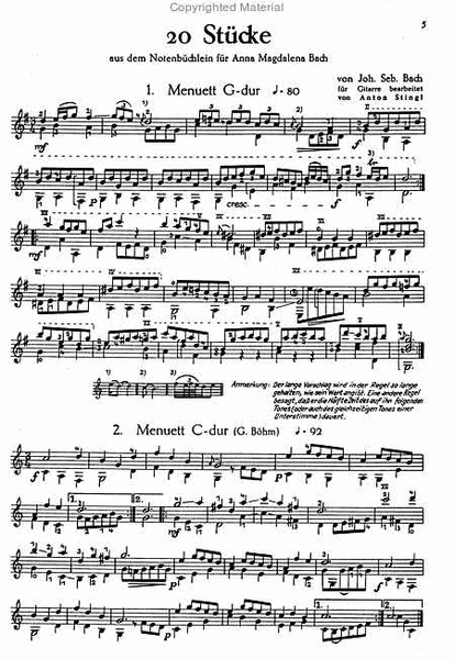 20 leichte Stucke aus dem Notenbuch fur A.M.Bach